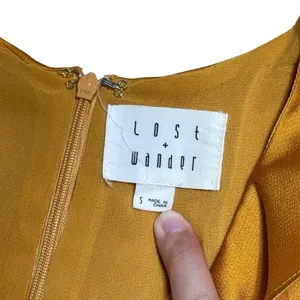 Lost + Wander Golden Yellow Dawn Satin Mini Dress Womens US S thumbnail 5