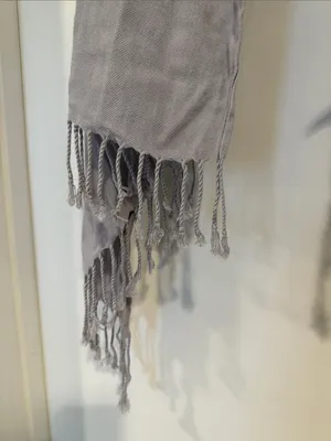 Source Unknown Light Gray/Lilac Fringe Shawl Wrap thumbnail 3