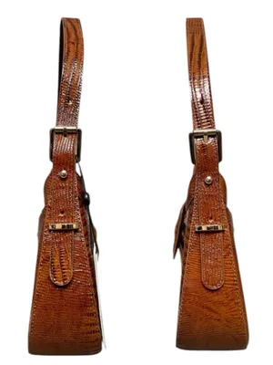 Brahmin Kyrie Jardim Woven Raffia & Embossed Leather Buckled Snap Shoulder Bag thumbnail 3