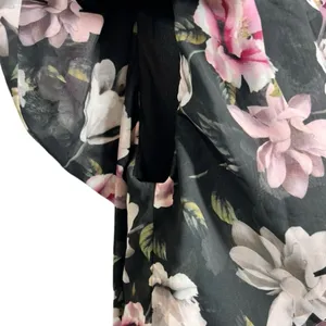 NWT AQUA Formal One Shoulder Ruffle‎ Floral High-Low Midi Dress Black Size 4 thumbnail 10