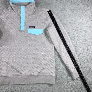 Patagonia Quilted Snap-T‎ Pullover Women S Gray Organic Cotton Layering Outdoor thumbnail 13
