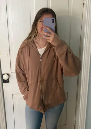 Aeropostale brown zip up hoodie thumbnail 2