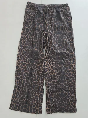 Kids Leopard Print Wide-Leg Pants - Brown/Black thumbnail 3