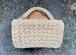 Vintage 50/60’s woven plastic bridal wedding clutch bag thumbnail 1