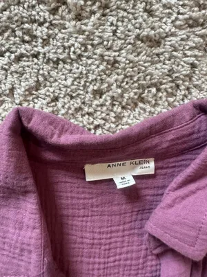 Anne Klein Purple Button-Up Shirt thumbnail 2