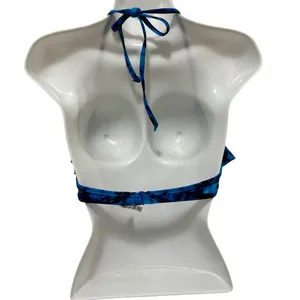Victoria’s Secret Pink Blue Tie Dye Ruffle Bikini Top W/Embroidery Sz M Push Up thumbnail 3