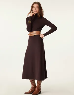 OGL Brown turtle neck maxi dress thumbnail 2