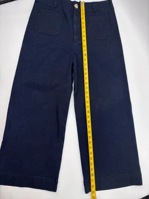Anthropologie NWOT The Maeve Colette Sparkle High-Rise Wide-Leg Cropped Jeans thumbnail 7