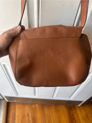 Cole Haan Valise Jenna Cognac Leather Crossbody Shoulder Bag Turn Lock Purse thumbnail 8