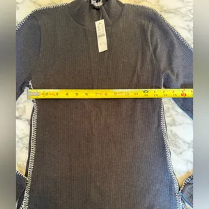 NWT J.Crew Premium Rib Turtleneck Long Sleeve Top Whipstitch Trim - Stitch loose thumbnail 5