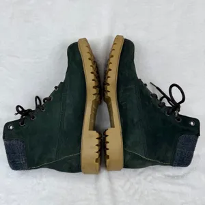 Wolverine Wilderness Forest Green Suede Lace Up Boots Wool Collar Lug‎ Sole 8.5 thumbnail 8