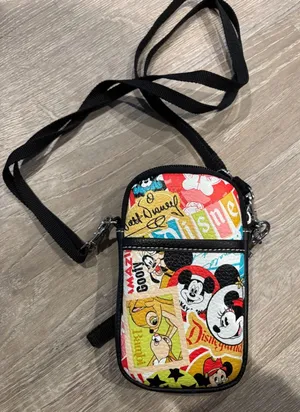 Disney Crossbody Bag Mickey Mouse & Friends Phone Wallet Purse 6"x3.5" thumbnail 1