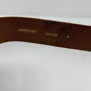 Antoniazzi Firenze Floral Embossed Leather Round Buckle Belt Brown Womens Size M thumbnail 2