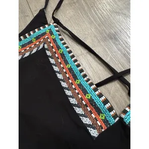 NWT Nanette Lepore Tribal Beat Romper Black Swim Coverup Size S‎ thumbnail 4