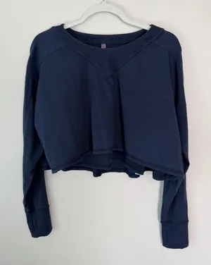 Free People Movement Stay With It Layer Long Sleeve Shirt in Navy Medium thumbnail 1