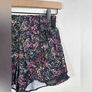Lululemon‎ Hotty Hot HR Lined Shorts 4” Floral Spray Multi Black Size 4 thumbnail 5