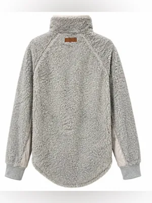 Southern Tide Sherpa Fleece Snap Pullover Jacket Blue Gray Size Large thumbnail 2