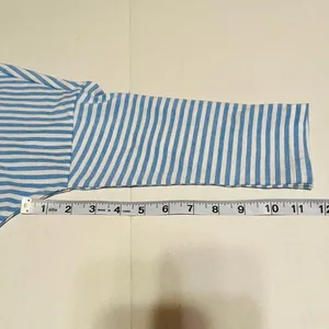 Columbia PFG Blue White Stripe 3/4 Sleeve Women Medium Shirt Top Nautical Summer thumbnail 8