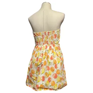 Miss Selfridge Poplin Corset Strapless Mini Dress Citrus Fruit 8 thumbnail 4