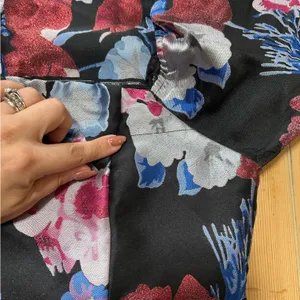Lulus So Stunning Black Multi Floral Jacquard Puff Sleeve Mini Dress thumbnail 7