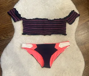 l*space Coral and Navy Bikini Set thumbnail 1