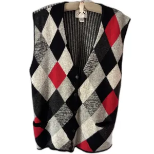 Vintage J.K. America Argyle Sweater Vest Lambswool Angora Blend Size 26/28 thumbnail 7