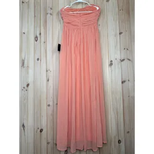 NWT Lulus Luxe Favorite Peach Pink Strapless Ruched Maxi Dress Bridesmaid Size M thumbnail 5