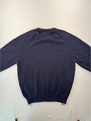 Vintage Burberrys | Small | Lambswool Navy V-Neck Sweater thumbnail 5