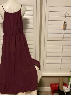 Faded Glory Plum Spaghetti Strap Maxi Dress thumbnail 5
