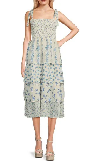 Crystal Doll Floral Midi Dress thumbnail 1