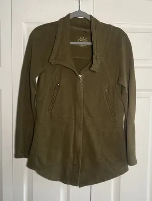 Prana Breathe Jacket Womens Size‎ S Olive Green Organic Cotton Zip Up Utility thumbnail 1