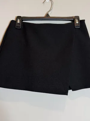 Zara Micro Mini Skort Women's Small Black Going Out Date Night Party A-Line Club thumbnail 5