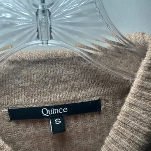 Quince Merino Wool Baby Alpaca Ribbed Mock Neck Sweater Tan Small Capsule basic thumbnail 6