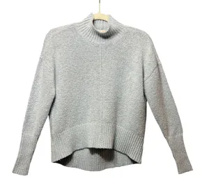 It's Our Time‎ Mock Neck Sweater Ribbed Trim Pullover Knitwear Gray Medium thumbnail 1