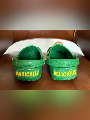 Lucky Charms Crocs sz J 6 Sparkle Green Clog Classic Marshmallow Charms jibbits thumbnail 3