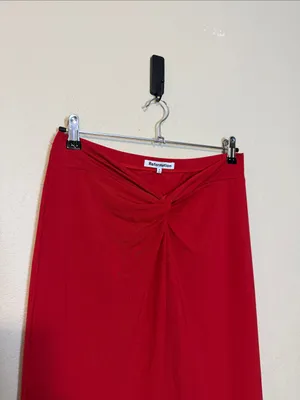 Reformation RYLAN Red Knot‎ Front Midi Skirt Size Medium thumbnail 4