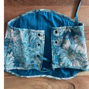 NWT M Lace Up Jacquard Corset Top Bustier Tapestry Tube Sleeveless Windsor Women thumbnail 3