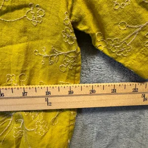 2141 | Madewell Linen Floral Embroidered Crop Top Yellow Womens M Summer thumbnail 3