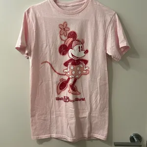 Disney Parks Minnie Mouse Pink 100% Cotton Short Sleeve T-Shirt Size Small thumbnail 1