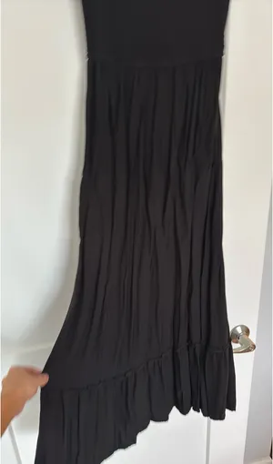 Strapless Black Maxi Dress Tiered thumbnail 4