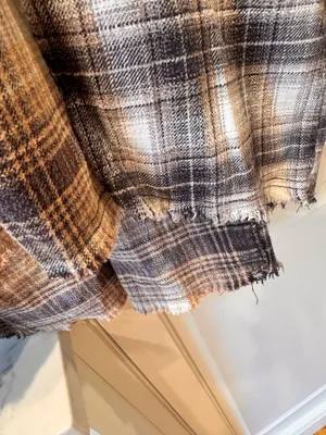 Urban Outfitters Plaid Flannel Shirt Oversized Mixed Media Brown S thumbnail 12