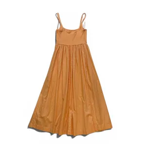 Old Navy Sunfish Orange‎ Midi Dress Small Cotton Fit Flare Summer Sundress thumbnail 5