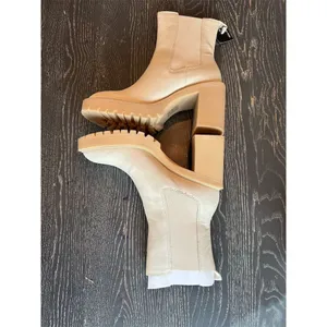 Dolce Vita Women's Ivory Leather Booties Size 10 Waterproof Chunky Heel thumbnail 5