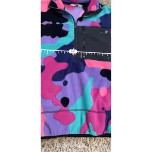 Original Fables Pink Purple Camo Quarter Zip Fleece Pullover Jacket Womens Small thumbnail 7