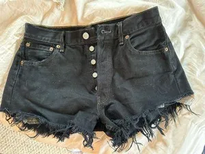 Levi's Black Denim Shorts thumbnail 1