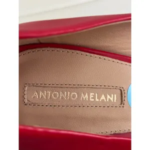 Antonio Melani‎ Red Leather Peep Toe Pumps Stiletto Heels Womens 9M thumbnail 6