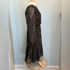 Lara Guidotti Anthropologie Floral silk blend sheer long sleeve dress size M thumbnail 4