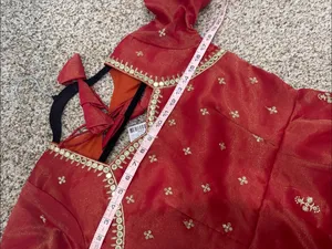 Indya Orange rust Embroidered Anarkali Dress with Gold Accents size S thumbnail 11