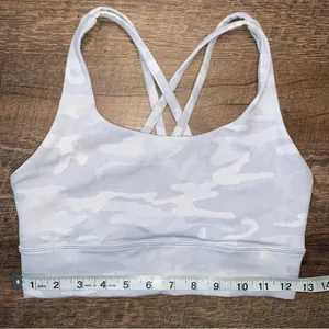 Lululemon Energy Longline Grey Camouflage Sports Bra Size 6 thumbnail 2