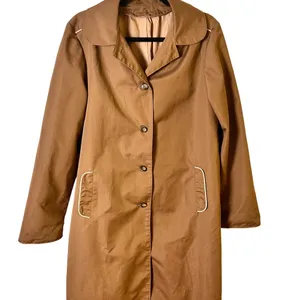 Unbranded M Polyester Brown Button-Up Womens Trench Coat No Lining With Pockets thumbnail 2